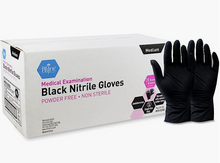 Load image into Gallery viewer, Black Nitrile Gloves- Case of 20 boxes; 50 pieces per box

