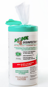 Monk Disinfectant Wipes - 6 Canisters/ Case