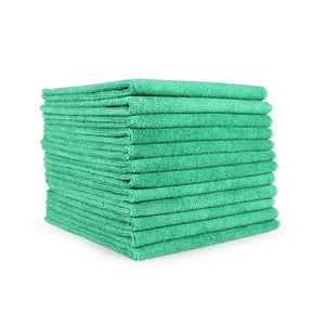 Green Microfiber Cloths- 16x16 - 12 / Pack